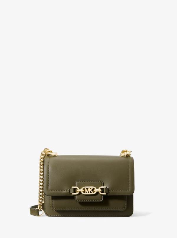 Damske Spojková Taška Michael Kors Heather Extra-Small Leather Olivovo Zelená - Kabelky Michael Kors Vypredaj | NMIJZ-5410